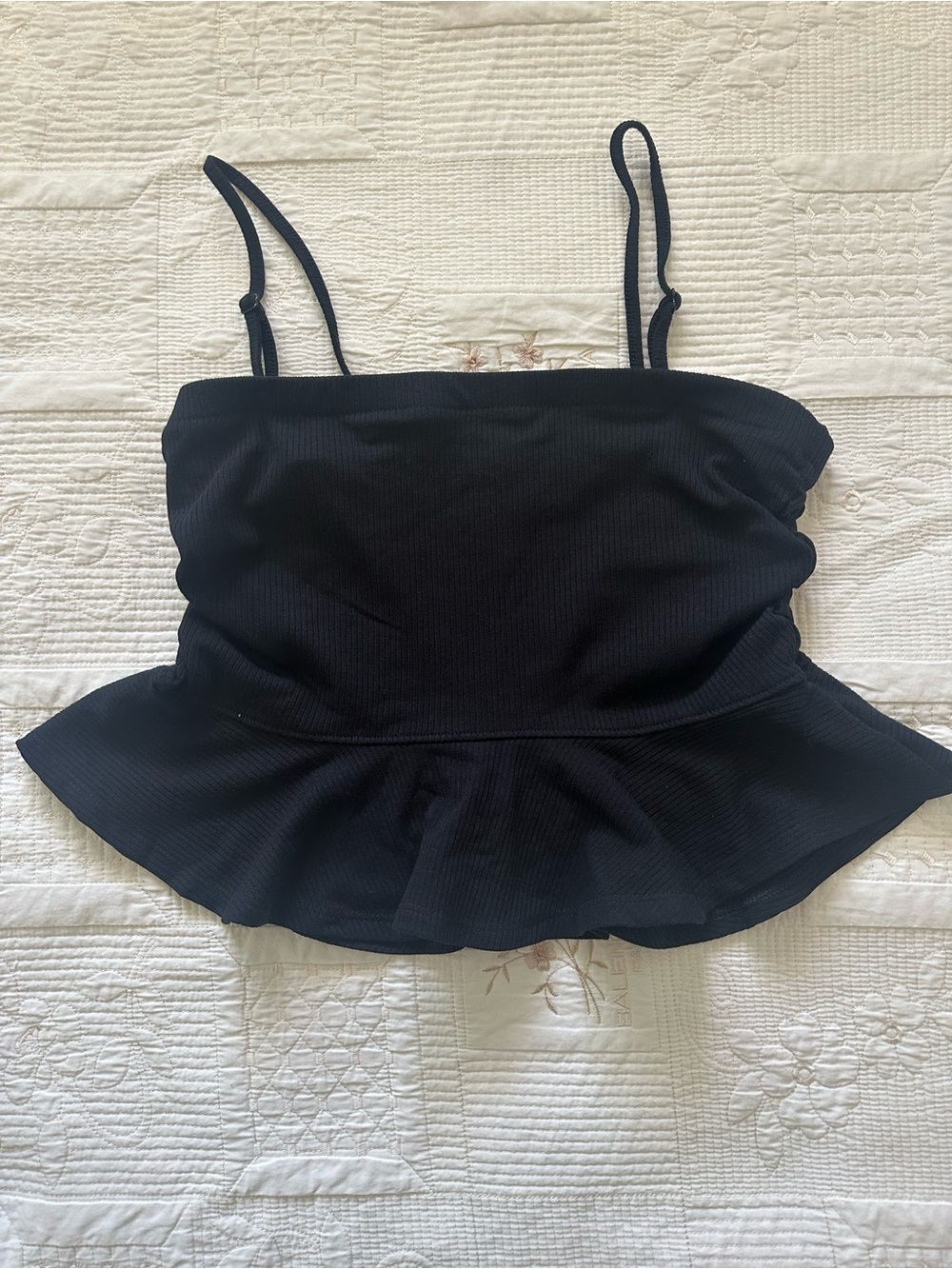 AE black peplum top